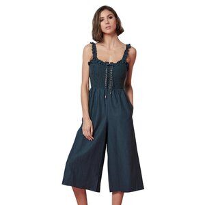 Elliatt Alanis Corset Top Wide Leg Jade Linen blend Jade Jumpsuit size‎ M